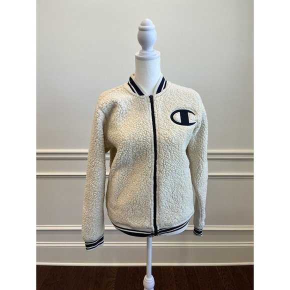 Champion Other - Champion Winter Sherpa Jacket Boys Large Blue White Lined Warm Zip Up Coat 10/12